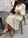 Beige 30er Satinbluse & gepunkteter Meerjungfrauenrock
