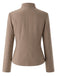 Khaki 50er Jacke mit Stehkragen und Knöpfen