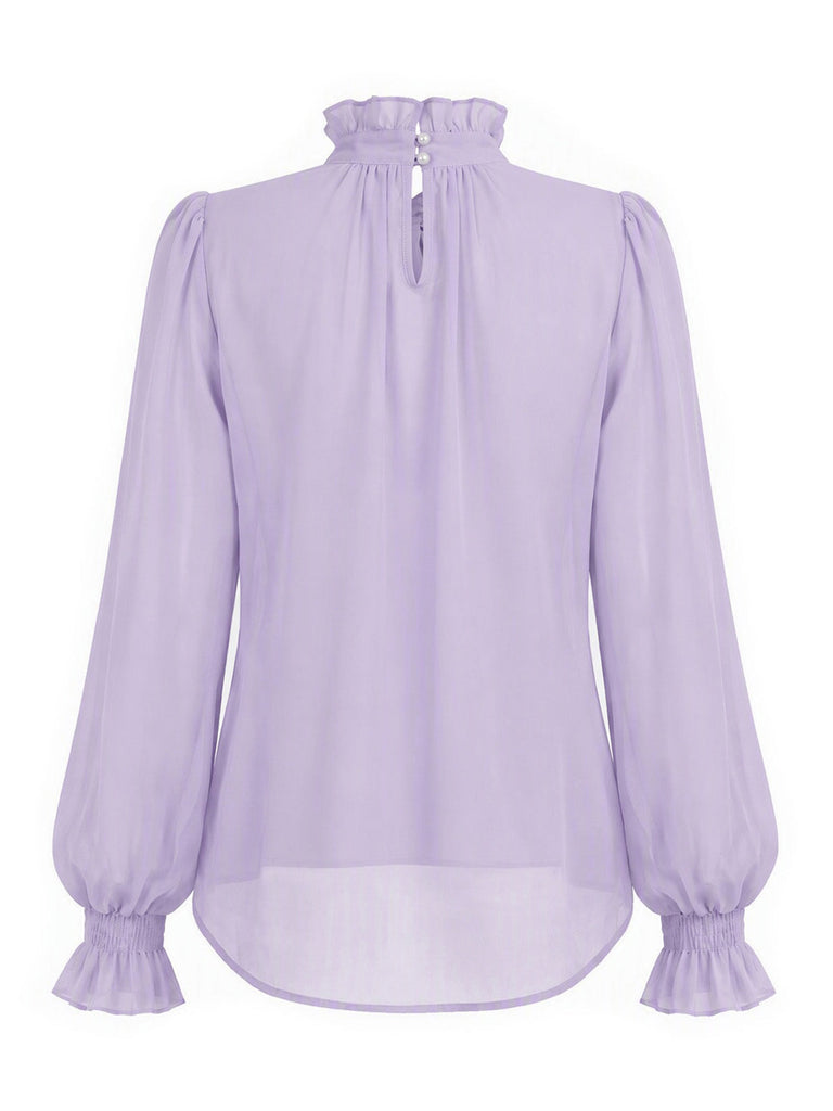 50er Set aus Bluse mit Schleifenkragen & Blumen-Trägerkleid