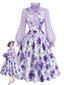 [Vorverkauf] 50er Set aus Bluse mit Schleifenkragen & Blumen-Trägerkleid