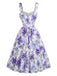 50er Set aus Bluse mit Schleifenkragen & Blumen-Trägerkleid