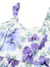 50er Träger-Swingkleid mit lavendelfarbenen Blumen