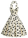 Beige 50er Swingkleid mit Polka-Dots und Neckholder