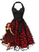 [Vorverkauf] 50er Halloween Kleid mit Fledermausprint und Neckholder