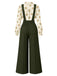 60er Set aus Blumenbluse und weiter Latzhose