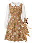 [Vorverkauf] Braunes 60er Kleid mit Lebkuchen und Peter-Pan-Kragen
