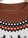 Brauner 40er Halloween-Strickpullover mit Kürbis-Katzen-Print
