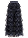 Schwarze 60er Hose mit Polka-Dots und Rüschen