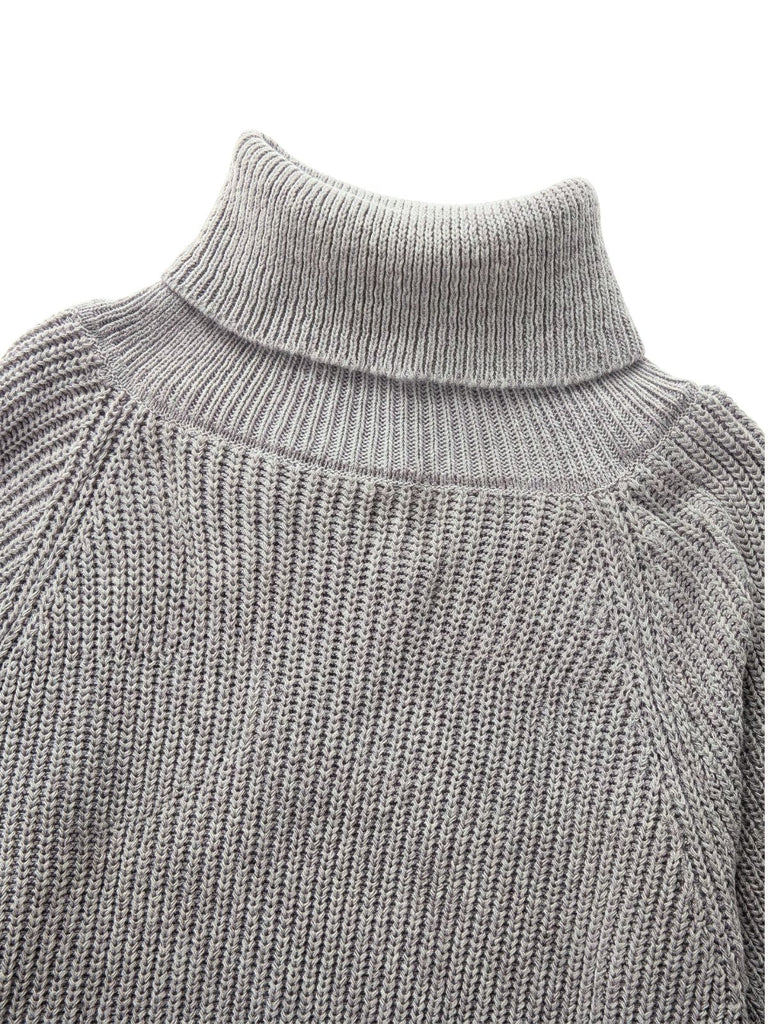 50er Rollkragen-Strickpullover mit Ärmeln im Cape-Look