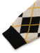 80er Argyle-Strickjacke mit V-Ausschnitt und Knopfleiste