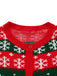 Rote & grüne kurze 50er Weihnachts-Strickjacke mit Schneeflocken