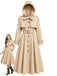 Khaki 50er Kapuzenkleid mit Zweiteiler-Optik und Gürtel