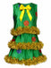 Grünes 70er ärmelloses A-Linien-Kleid mit Weihnachtsbaum