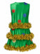 Grünes 70er ärmelloses A-Linien-Kleid mit Weihnachtsbaum
