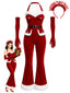 [Vorverkauf] Roter 60er Weihnachts-Jumpsuit mit Samt und Schlag