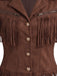 Braune 70er Western-Jacke mit Fransen und Wildlederoptik