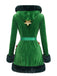 Grünes 50er Weihnachtsbaum-Kostümkleid mit Kapuze