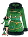 Grünes 50er Weihnachtsbaum-Kostümkleid mit Kapuze