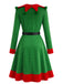 Grünes 50er Weihnachts-Elfenkostüm-Set mit Kleid