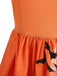 50er Halloween Swingkleid mit Spukhaus- und Kürbis-Fledermaus-Print