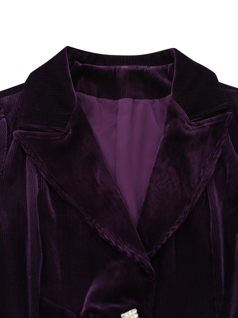 Lila 50er Cordjacke mit Reverskragen