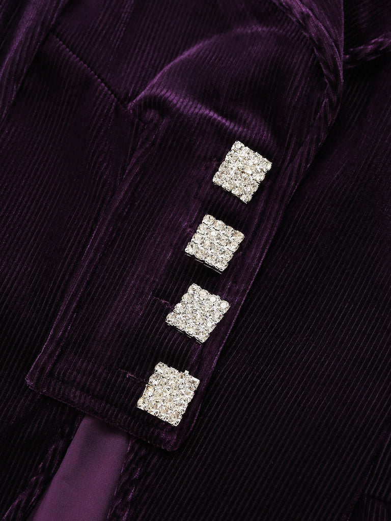 Lila 50er Cordjacke mit Reverskragen