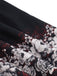 40er Kleid mit Schmetterlings-Print und Puffärmeln