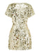 60er Disco-Paillettenkleid mit Rundhalsausschnitt