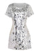 60er Disco-Paillettenkleid mit Rundhalsausschnitt