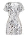 60er Disco-Paillettenkleid mit Rundhalsausschnitt