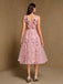 Rosa 50er Tüllkleid mit floraler Paillettenstickerei