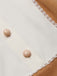 Hellkhakifarbenes 40er Kleid im Zweiteiler-Look mit Wellenbesatz