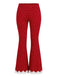 60er Lounge-Set aus Stricktop und Schlaghose mit Punkten und Spitzenbesatz