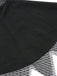 Schwarzes 50er Hexenkleid mit Federbesatz und ausgestellten Ärmeln