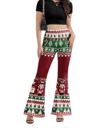 50er High-Waist-Schlaghose mit Weihnachts-Print