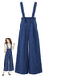 Marineblaue 50er Nadelstreifenhose mit Hosenträgern und weitem Bein