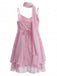 70er Glitzer-Mesh-Minikleid mit Rüschen und passendem Schal