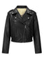 50er Biker-Kurzjacke aus Kunstleder mit elastischem Saum