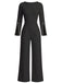 60er Jumpsuit mit geschlitzten Ärmeln und weitem Bein