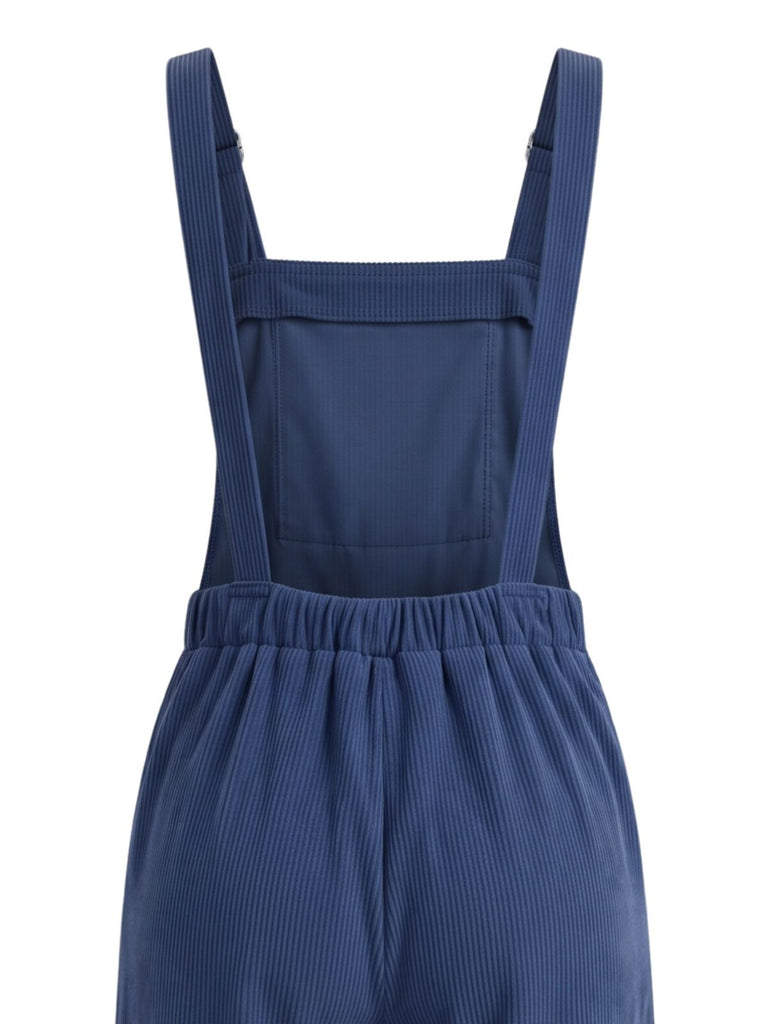 Dunkelblauer 40er Cordjumpsuit mit geradem Bein