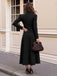 Schwarzes 40er Set aus Stehkragenblazer und Rock