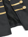 Schwarze 60er Militärjacke mit Stehkragen und Goldbesatz