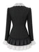 60er Blazerkleid mit Spitzenrevers und Volantsaum