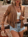 Braune 70er Westernjacke aus Wildlederimitat mit Nieten und Fransen