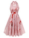 Rosa 1950er Halloween Blutfleck Halterkleid