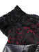 [Vorverkauf] 1950er Gothic Skelett Totenkopf Rose Spitze Mesh Kleid