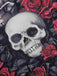 [Vorverkauf] 1950er Gothic Skelett Totenkopf Rose Spitze Mesh Kleid
