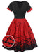 1950er Halloween-Swingkleid mit Volantärmeln