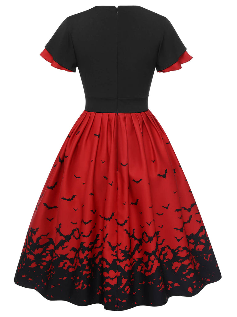 1950er Halloween-Swingkleid mit Volantärmeln