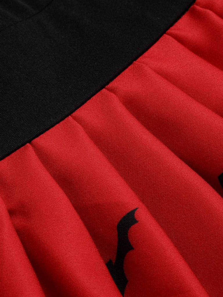 1950er Halloween-Swingkleid mit Volantärmeln